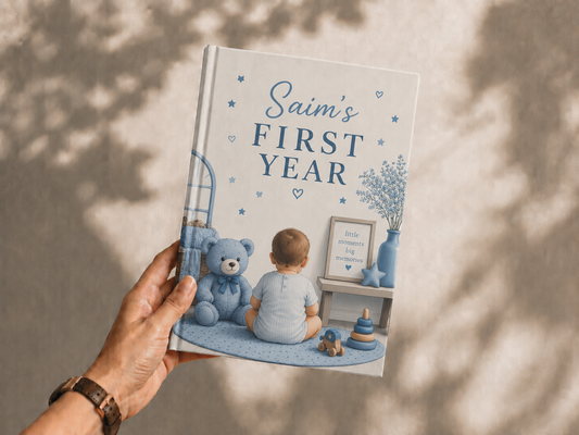 Baby's First Year Personalized Baby Photo Album | Custom Hardcover Baby Memory Book | Premium A4 Photobook