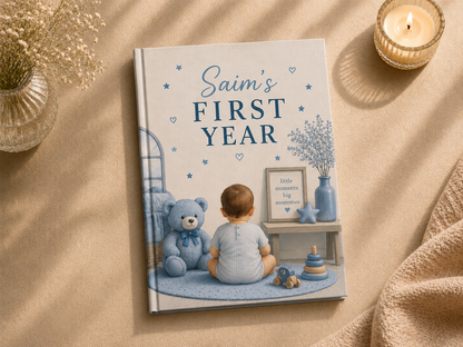 Baby's First Year Personalized Baby Photo Album | Custom Hardcover Baby Memory Book | Premium A4 Photobook