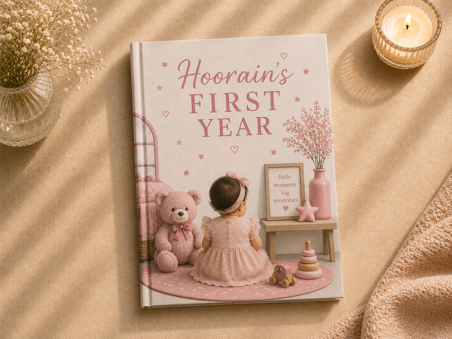Baby's First Year Personalized Baby Photo Album | Custom Hardcover Baby Memory Book | Premium A4 Photobook