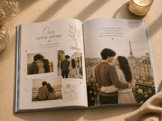 Our Love Story Personalized Hardcover Photobook | Custom Couple Photo Album | Premium A4 Memory Book
