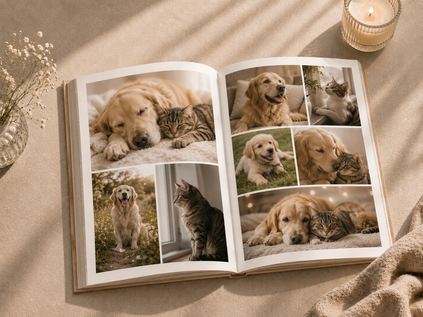 Pet Memories Personalized Photo Book | Custom Dog & Cat Memory Album | HeartFold Diaries