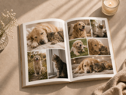 Pet Memories Personalized Photo Book | Custom Dog & Cat Memory Album | HeartFold Diaries