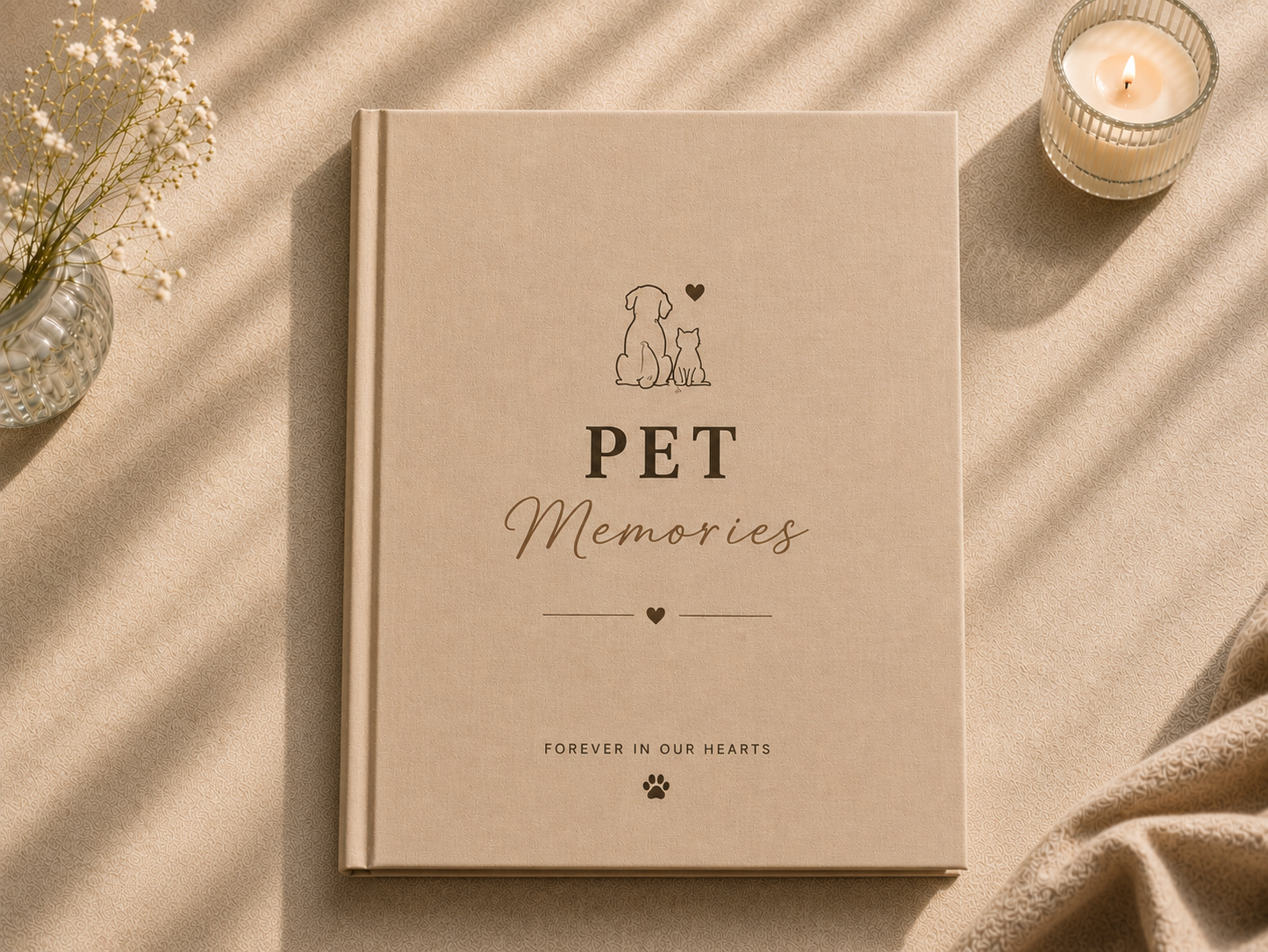 Pet Memories Personalized Photo Book | Custom Dog & Cat Memory Album | HeartFold Diaries